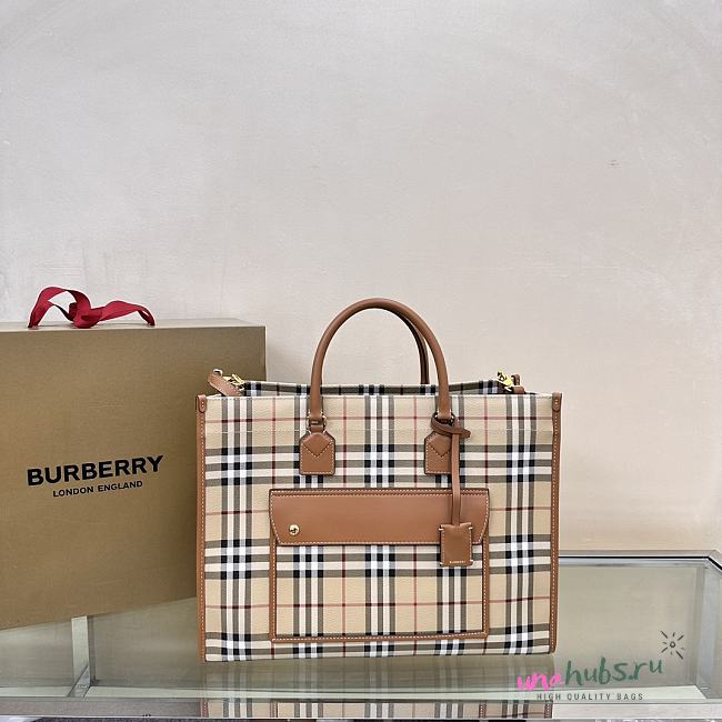 Burberry Medium Freya Tote Brown 40 x 16x 30cm - 1