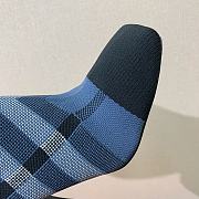 Burberry Knitted Check Sock Blue Boots - 4