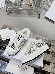 Dior Walk'N'Dior Platform Sneaker Oblique Embroidered Cotton And White Shearling - 2