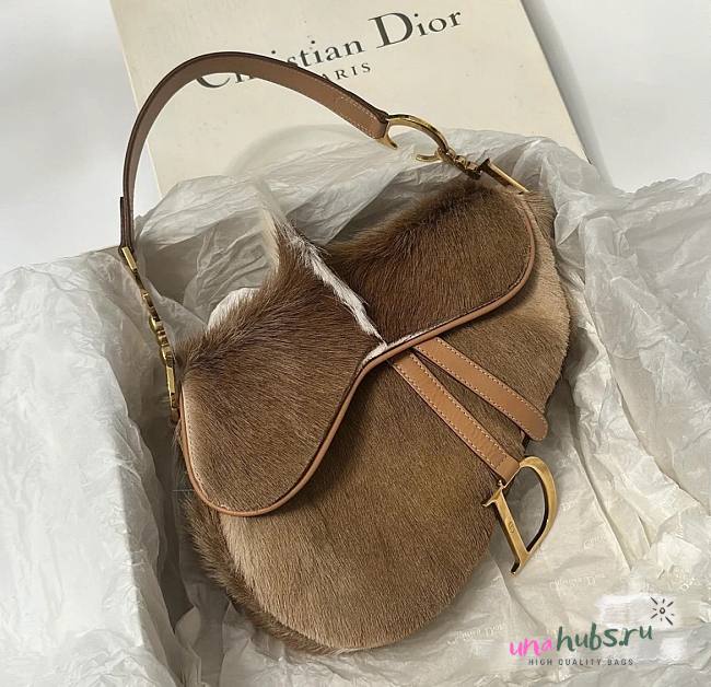 Dior Mohawk Fur Saddle Bag  - 1