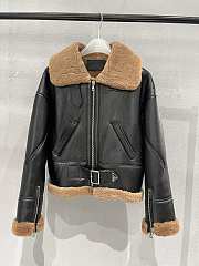 Prada Black Leather & Fur Jacket - 1