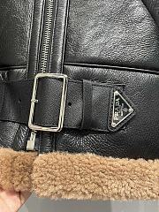 Prada Black Leather & Fur Jacket - 5