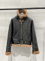 Prada Black Leather & Fur Jacket - 3