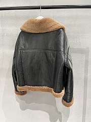 Prada Black Leather & Fur Jacket - 2