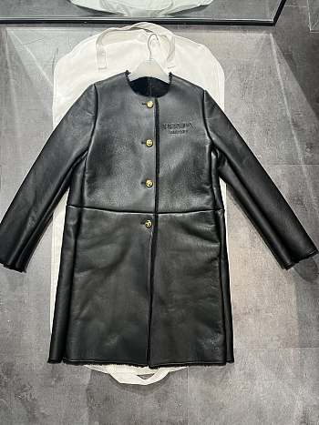 Prada Long Black Leather Jacket