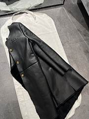 Prada Long Black Leather Jacket - 4