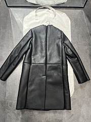 Prada Long Black Leather Jacket - 2