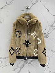 Louis Vuitton Monogram Mink Hooded Bomber Jacket - 3