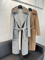 FENDI Cashmere Double Coat With Mink Fur Collar - 1