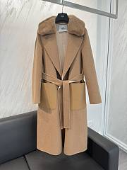 FENDI Cashmere Double Coat With Mink Fur Collar - 3