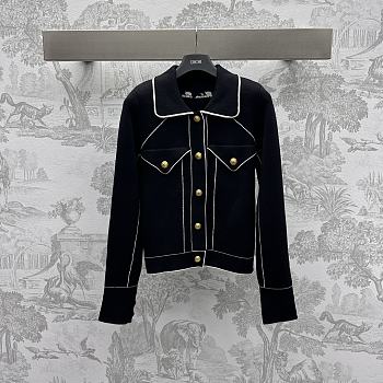 Balmain Black Western jacket with logo embroidery