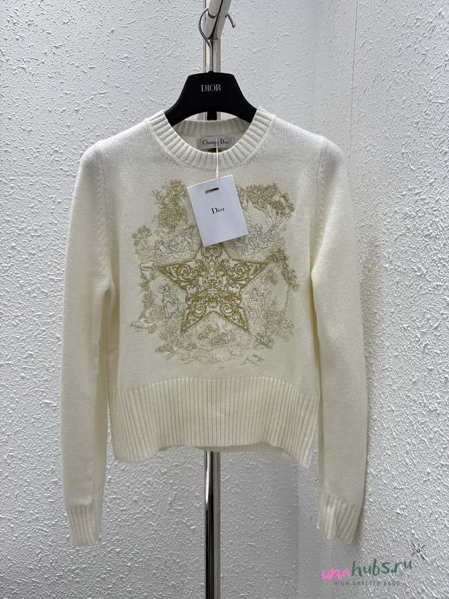 Dior White Cashmere Sweater - 1