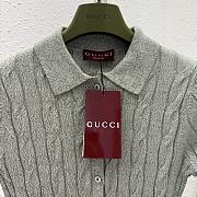 Gucci Fine cable and rib wool polo top - 5