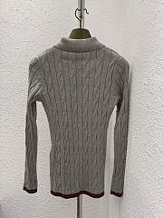 Gucci Fine cable and rib wool polo top - 4