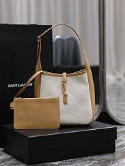 YSL Small Le 5 à 7 Supple in Canvas and Smooth Leather 23×22×8.5cm - 1