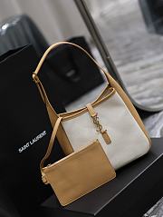 YSL Small Le 5 à 7 Supple in Canvas and Smooth Leather 23×22×8.5cm - 3