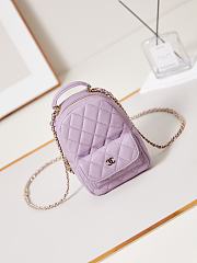 Chanel Small Backpack Purple Lambskin 18cm - 1