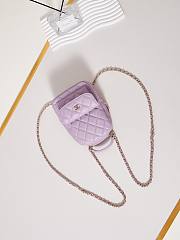 Chanel Small Backpack Purple Lambskin 18cm - 4