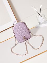 Chanel Small Backpack Purple Lambskin 18cm - 3