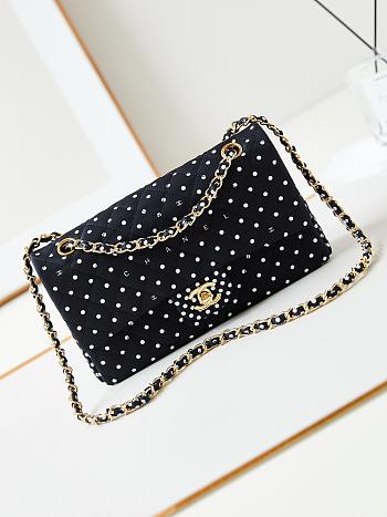 Chanel Black Flap Bag Dot 