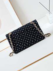 Chanel Black Flap Bag Dot  - 5