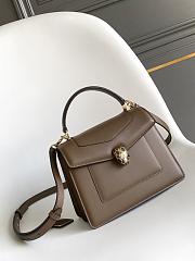 Bvlgri Serpenti Forever Top Handle Brown Bag 20.5X 15X 9 Cm - 1