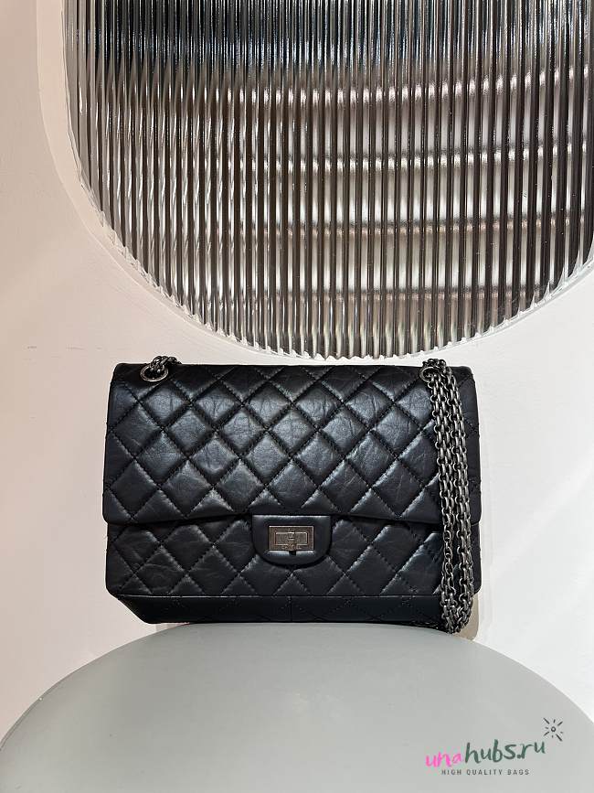 Chanel 2.55 Flap Bag Large In Black 19.5x28x7.5cm - 1