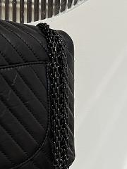 	 Chanel 2.55 Flap Bag Large In Chevron Black 19.5x28x7.5cm - 6