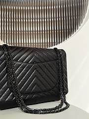 	 Chanel 2.55 Flap Bag Large In Chevron Black 19.5x28x7.5cm - 3