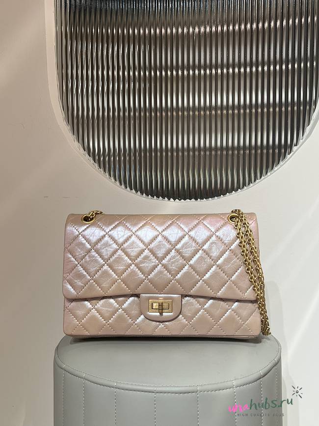 	 Chanel 2.55 Flap Bag Large In Pink 19.5x28x7.5cm - 1