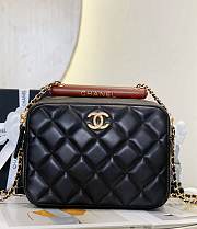 Chanel Square Lambskin With Wood Handle Top - 1