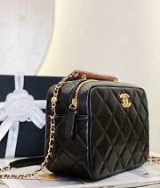 Chanel Square Lambskin With Wood Handle Top - 6