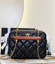 Chanel Square Lambskin With Wood Handle Top - 2