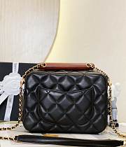 Chanel Square Lambskin With Wood Handle Top - 3