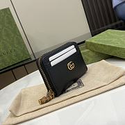 Gucci Zipped Coin Purse Black Leather 11.5*9*2cm - 4