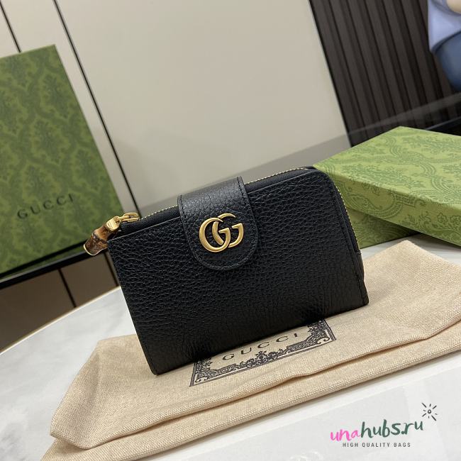 GUCCI Medium Double G Wallet With Bamboo 13*8.5*2cm - 1