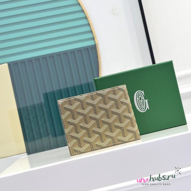 Goyard Florentin wallet in green leather 11*10cm - 1