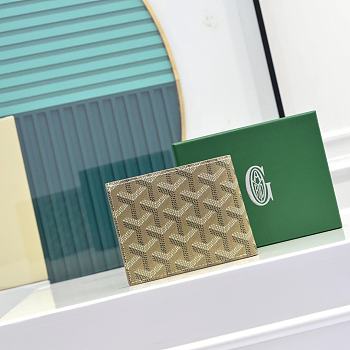 Goyard Florentin wallet in green leather 11*10cm