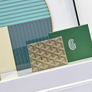 Goyard Florentin wallet in green leather 11*10cm - 4