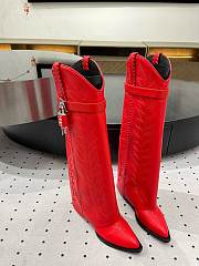 	 Givenchy Shark Lock Cowboy ankle long boots in leather - 1