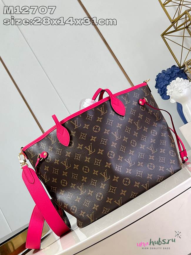 	 Louis Vuitton Neverfull Bandoulière Inside Out Pink 28 x 14 x 31cm - 1