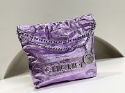 Chanel Mini 22 Handbag Metallic Leather - 4