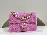 CHANEL Tweed Quilted Pearl Twist Chain Bag 19.5x14.5x7.5cm - 2