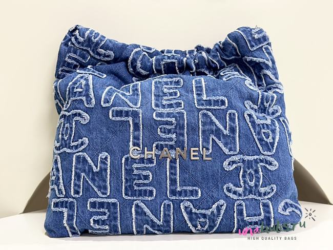 Chanel 22 Handbag Denim 35x37x7cm - 1