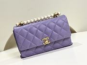 Chanel Pearl Handle Flap Bag 24x13.5x6.5cm - 3