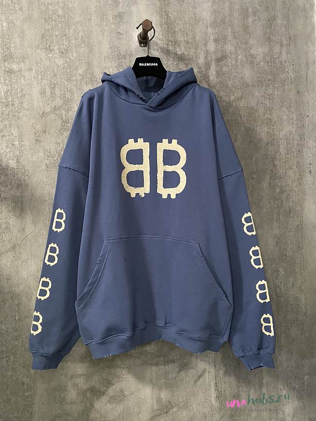 BALENCIAGA Crypto Medium Fit Blue Sweatshirt  - 1