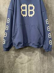 BALENCIAGA Crypto Medium Fit Blue Sweatshirt  - 4