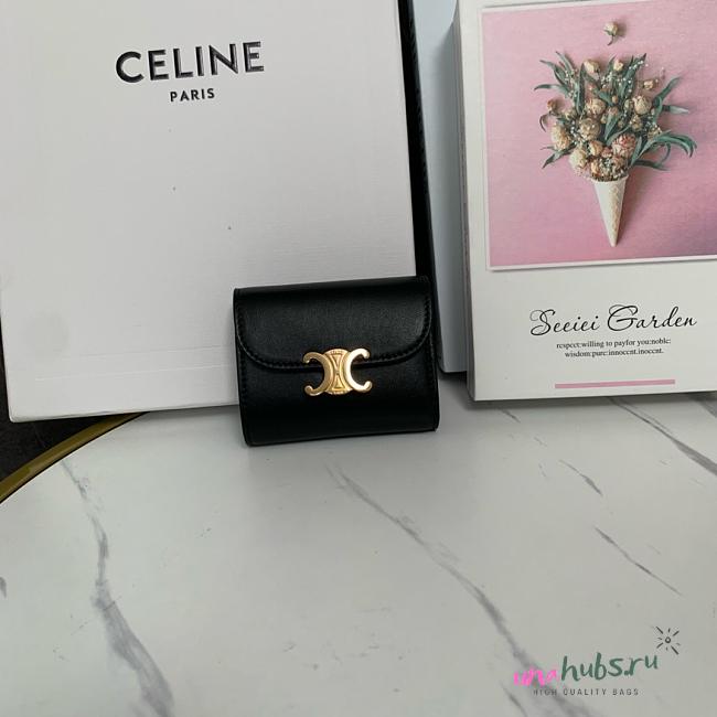 Celine Triomphe Leather Wallet 10x9,5cm - 1