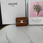 Celine Triomphe Leather Wallet 10x9,5cm - 2