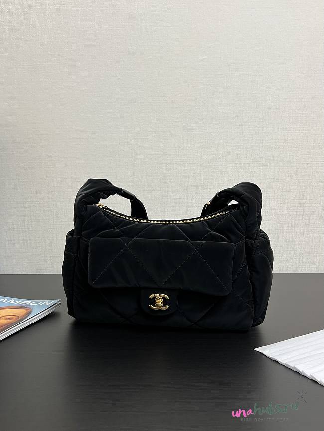 Chanel Black Suede Shoulder Bag  - 1